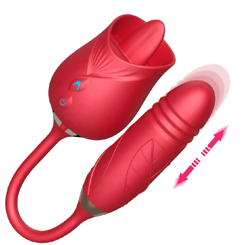 Rose G-spot Vibrator - 10 Speed Clit & Nipple Suction