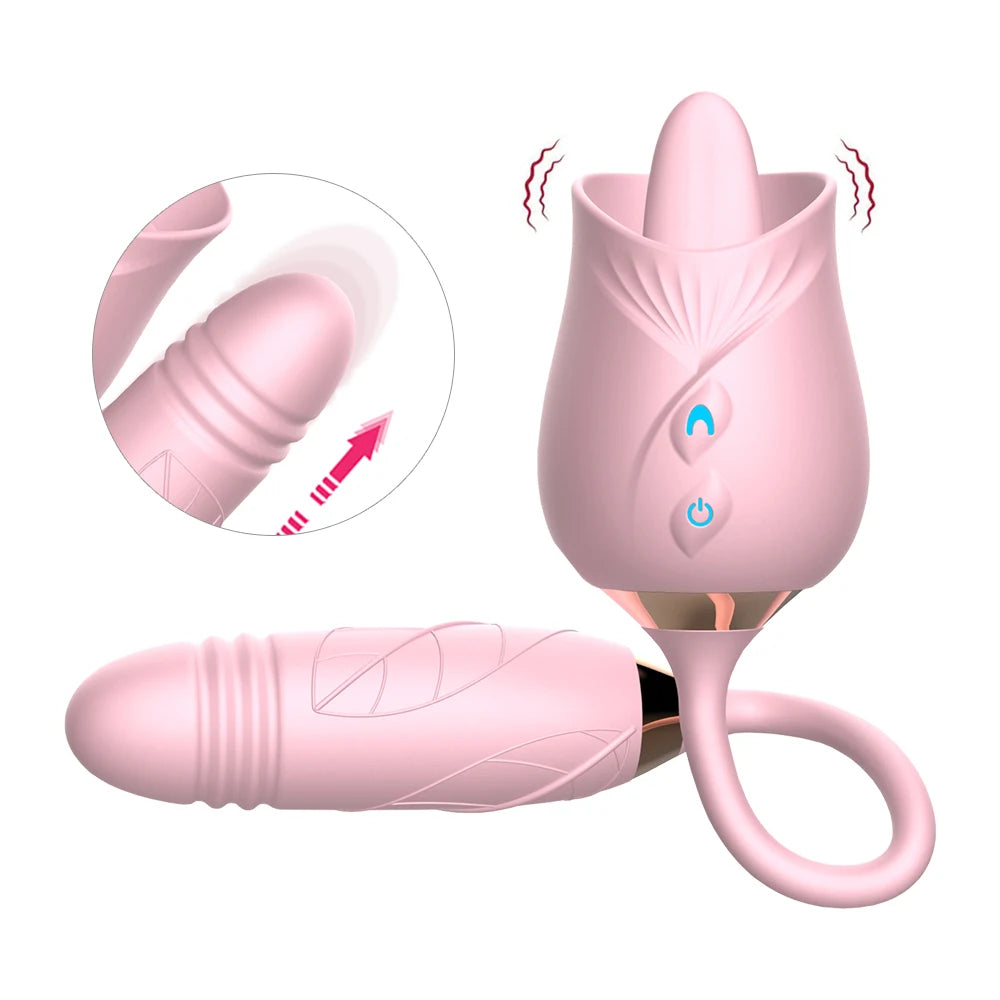 Rose G-spot Vibrator - 10 Speed Clit & Nipple Suction