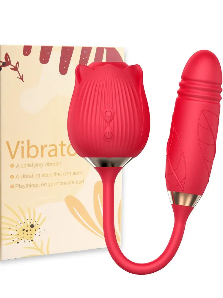 Rose G-spot Vibrator - 10 Speed Clit & Nipple Suction