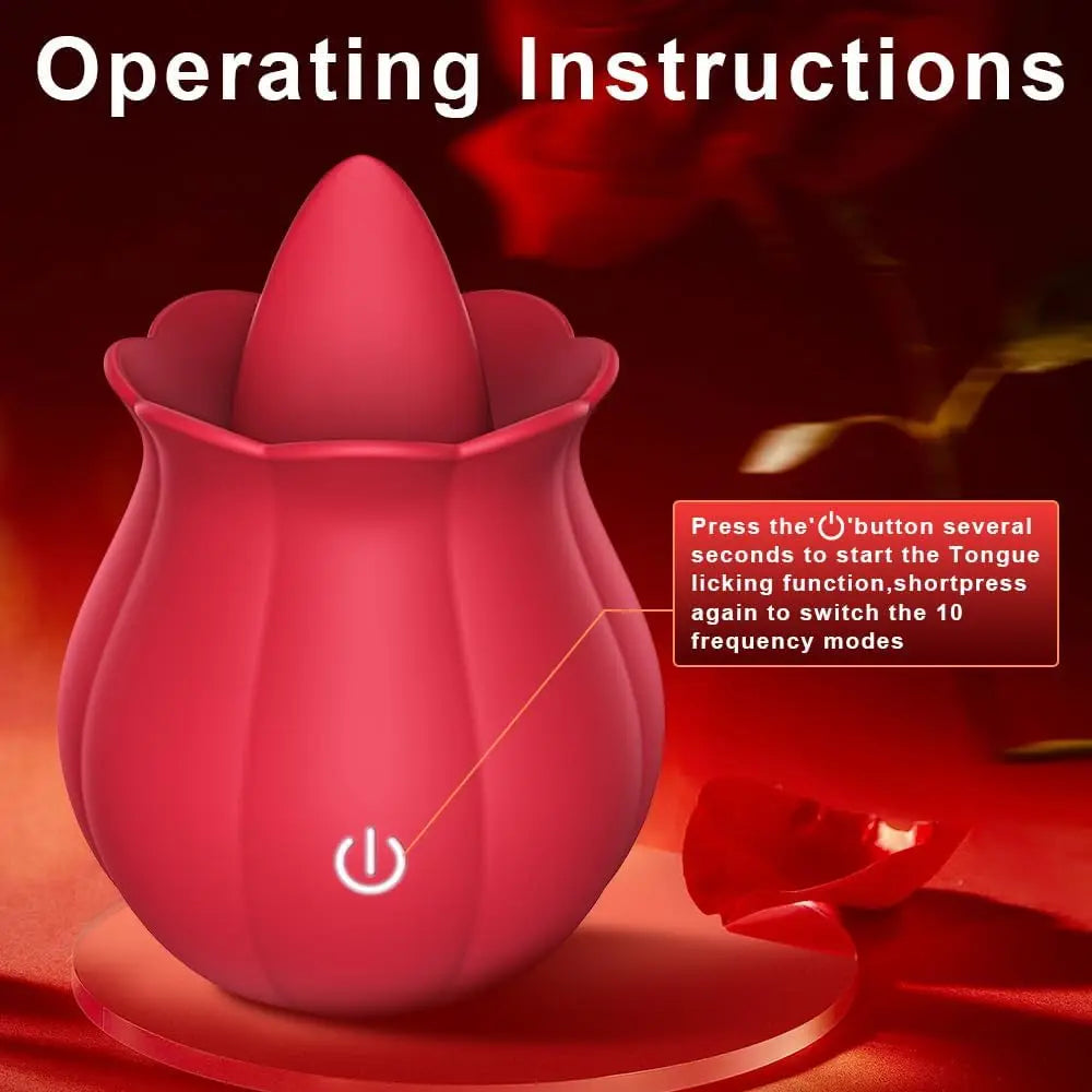 Rose Vibrator - 10 Mode Clit, Nipple & G-Spot Stimulator