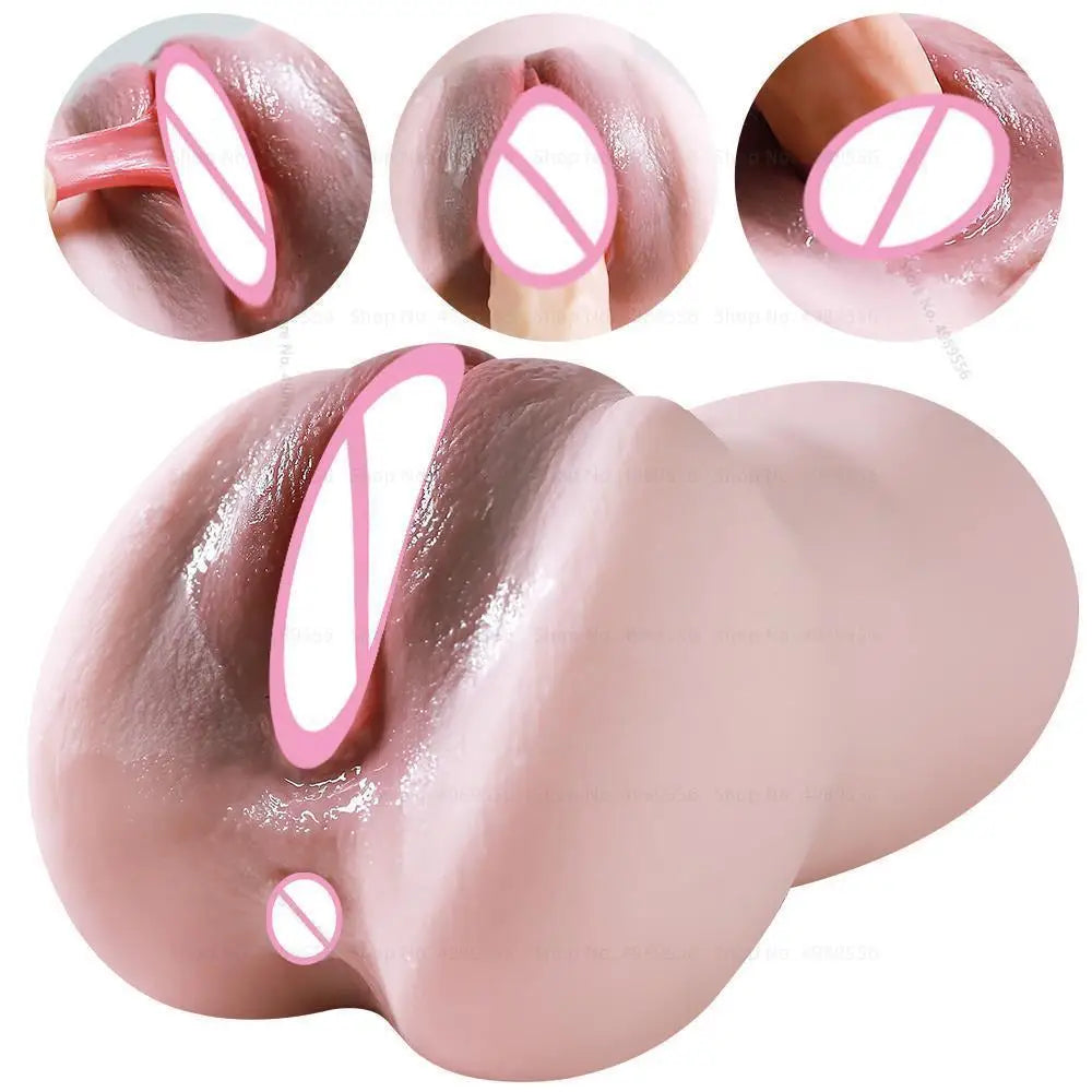 Pocket Pussy Soft Silicone 2-in-1 Male Masturbator