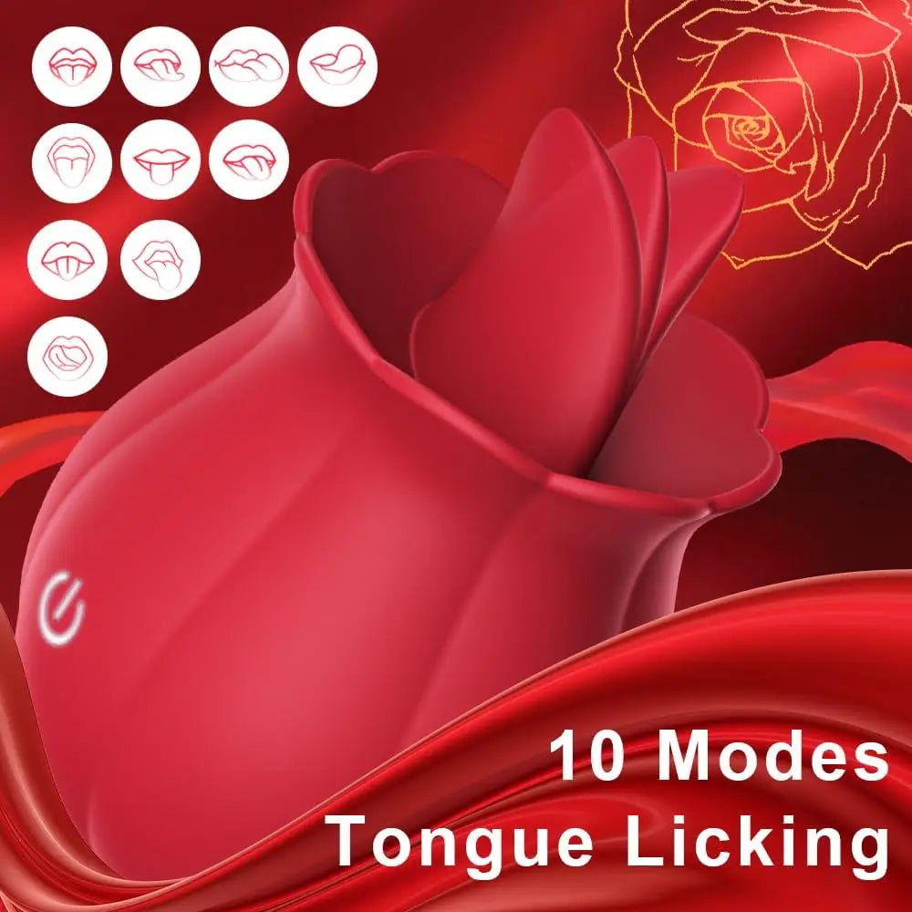 Rose Vibrator - 10 Mode Clit, Nipple & G-Spot Stimulator