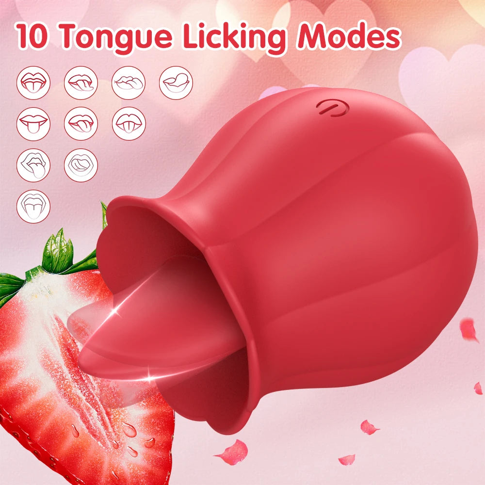 Rose Vibrator - 10 Mode Clit, Nipple & G-Spot Stimulator