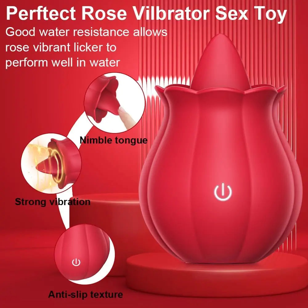 Rose Vibrator - 10 Mode Clit, Nipple & G-Spot Stimulator