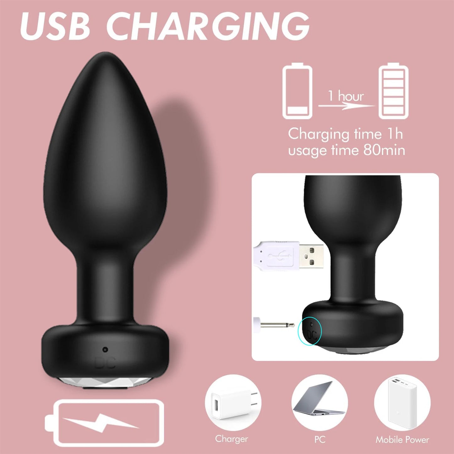 Wireless Anal Plug Vibrator - 10 Mode Prostate Massager